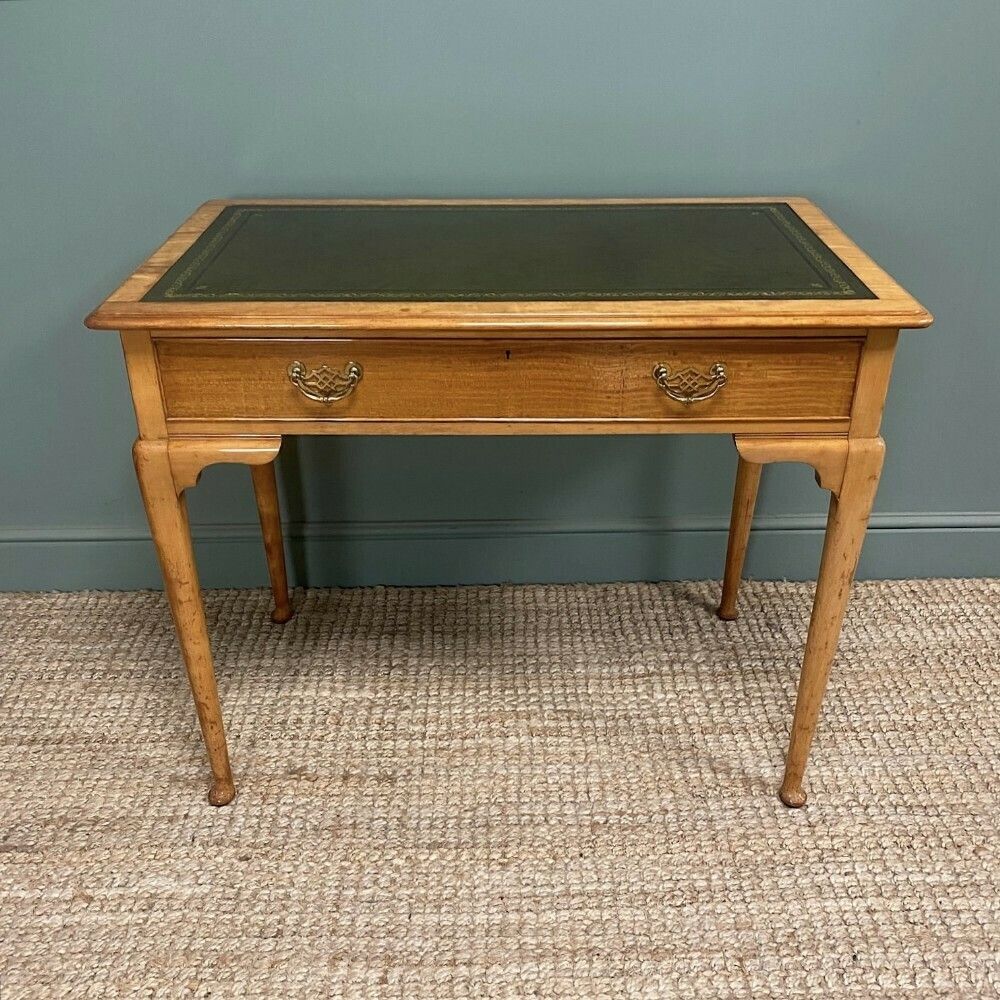 High Quality Antique Satinwood Writing Table By Gillows photo vinterior