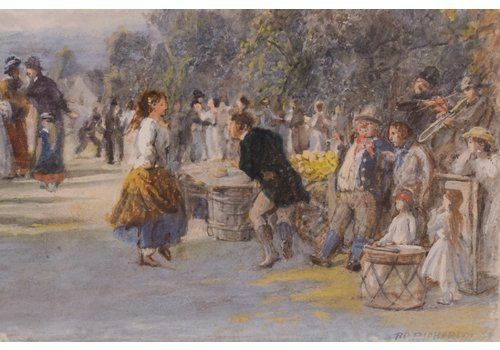 Village Fair And The Acrobat, 19e Eeuw photo Kunst