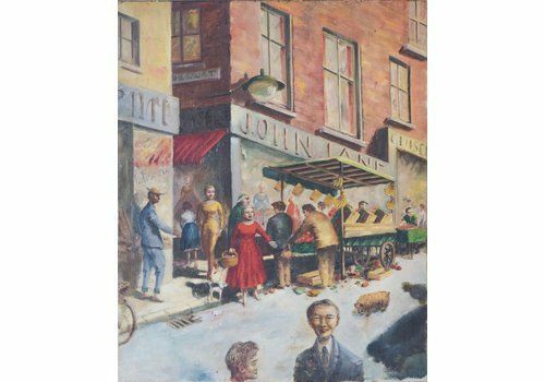 'Market Day' – Brits Straattoneel – Olieverf Op Doek
