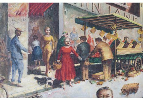 'Market Day' – Brits Straattoneel – Olieverf Op Doek photo furniture