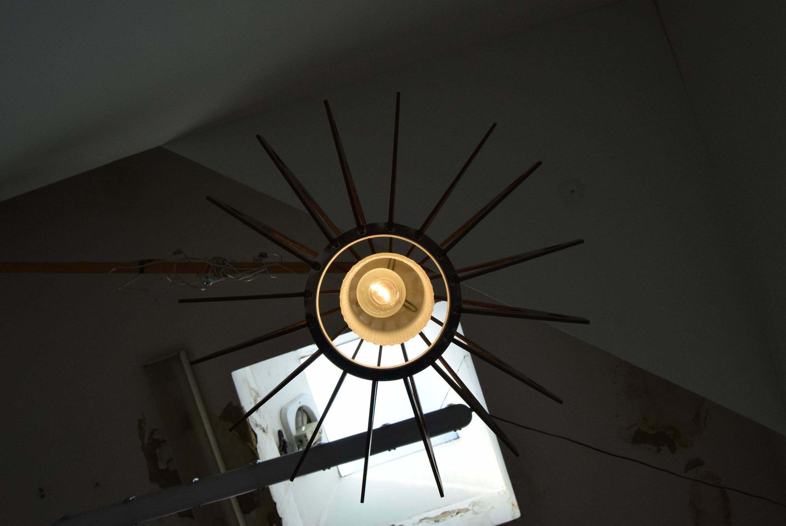 photo vintage Mid Century Wood Pendant/Drevo Humpolec,Czechoslovakia,1970's.