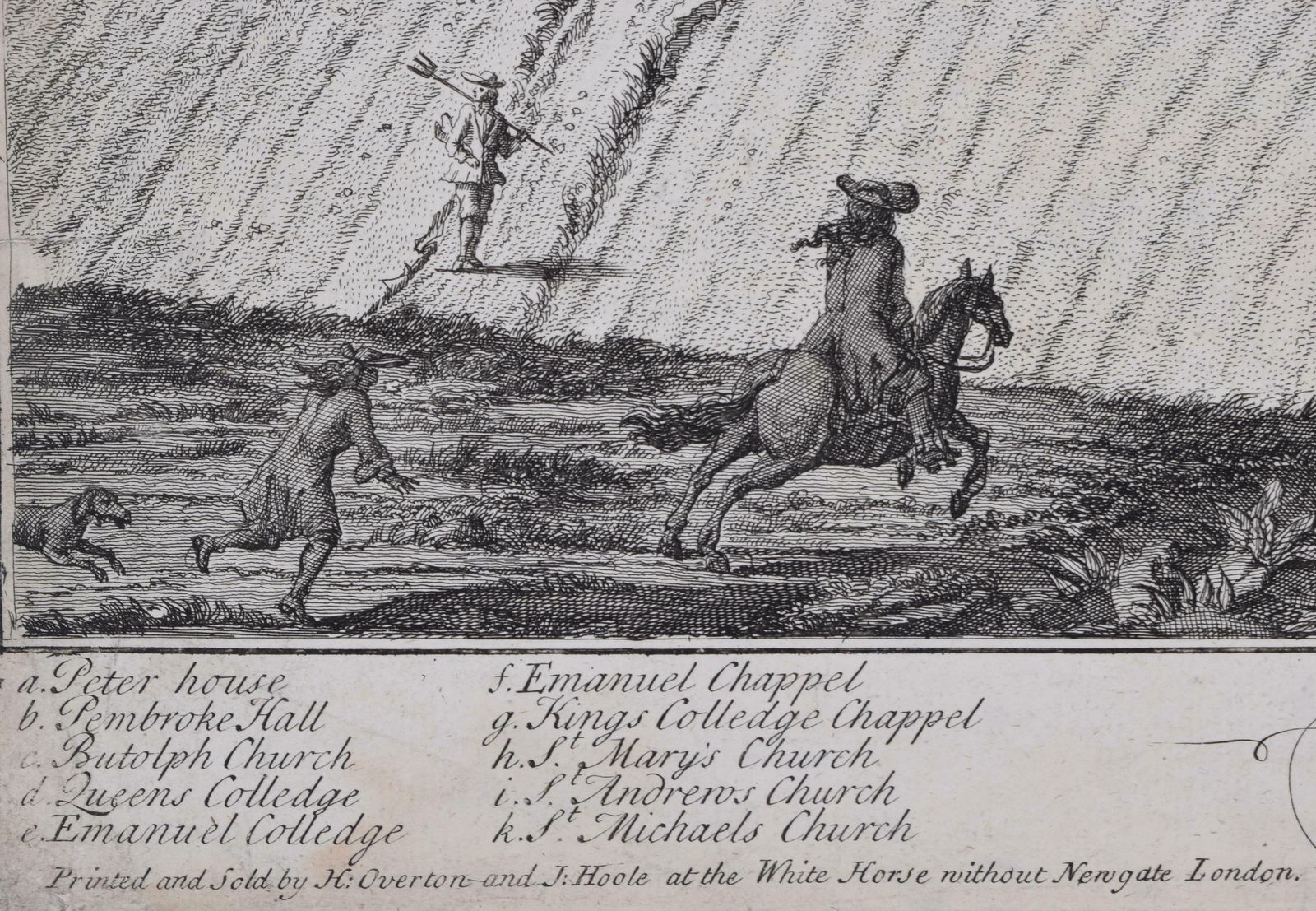 Jan Kip Cambridge University 18th Century Engraving By Jan Kip After Whitehand photo for sale
