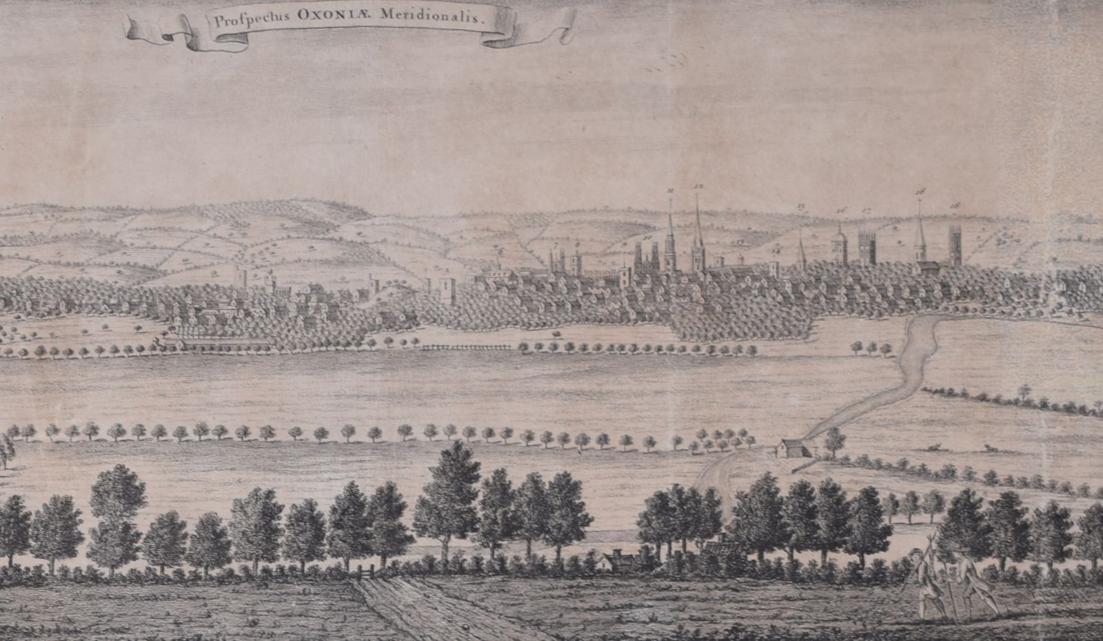 Prospect Of Oxford 18th Century Engraving By William Williams photo for sale