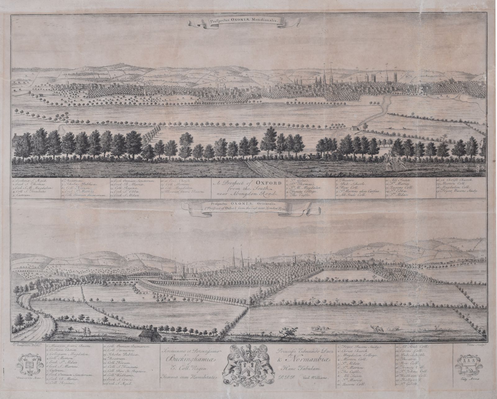 Prospect Of Oxford 18th Century Engraving By William Williams photo 1195.0