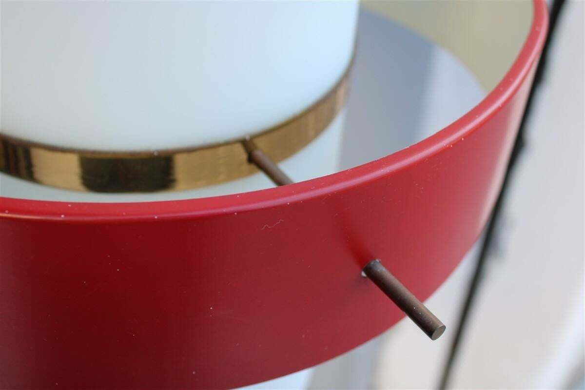 Rare Mid Century Esperia Angelo Brotto Chandelier Brass Red White Murano Glass photo 4828.0