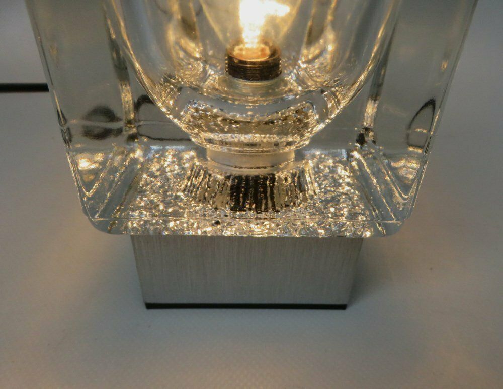 Lighting Small Space Age Table Lights In Aluminum And Glass From Peill & Putzler, 1970s, Set Of 2 photo