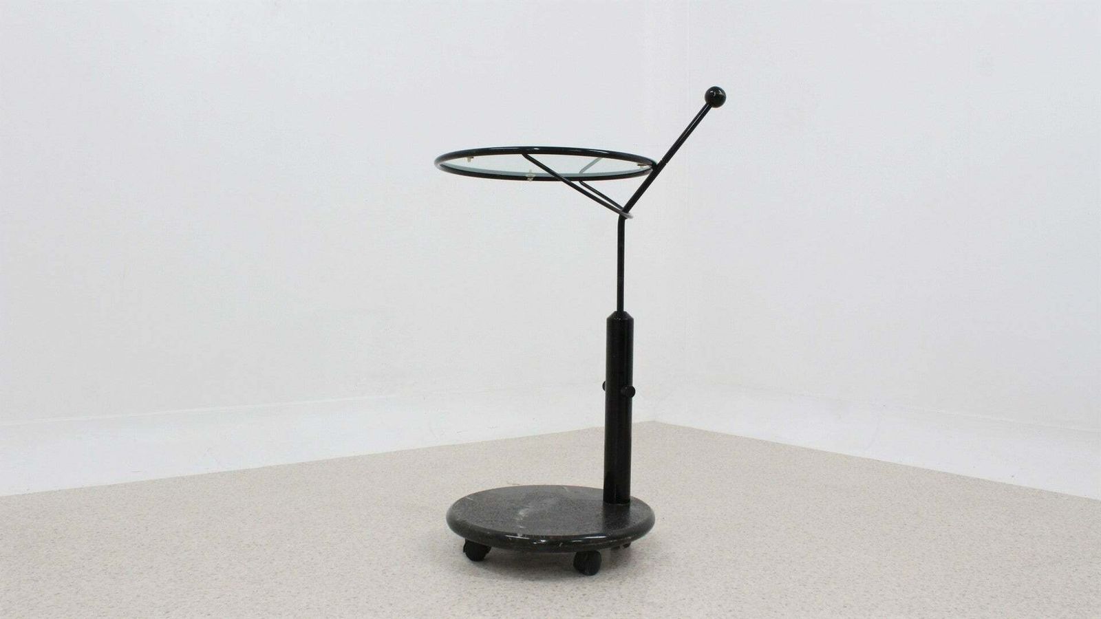 Italian Glass And Marble Swivel Coffee Table 1980s photo 964.72