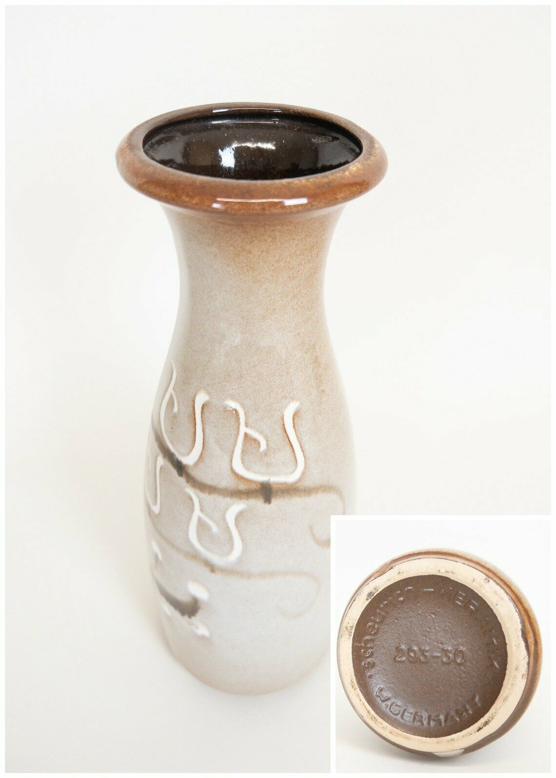 photo furniture Pair Of West German Pottery Art Vases By Scheurich 293 30