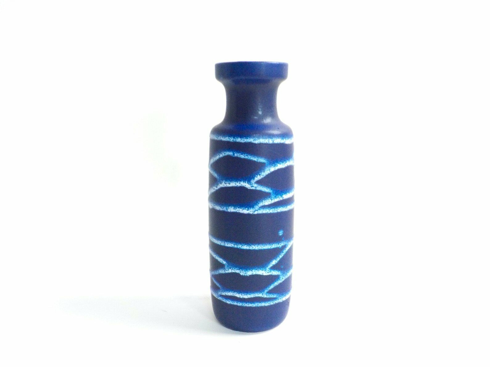 West German Pottery   Scheurich Keramik Blue And White Vase   Form 200 28   Made In Germany photo Home Decor