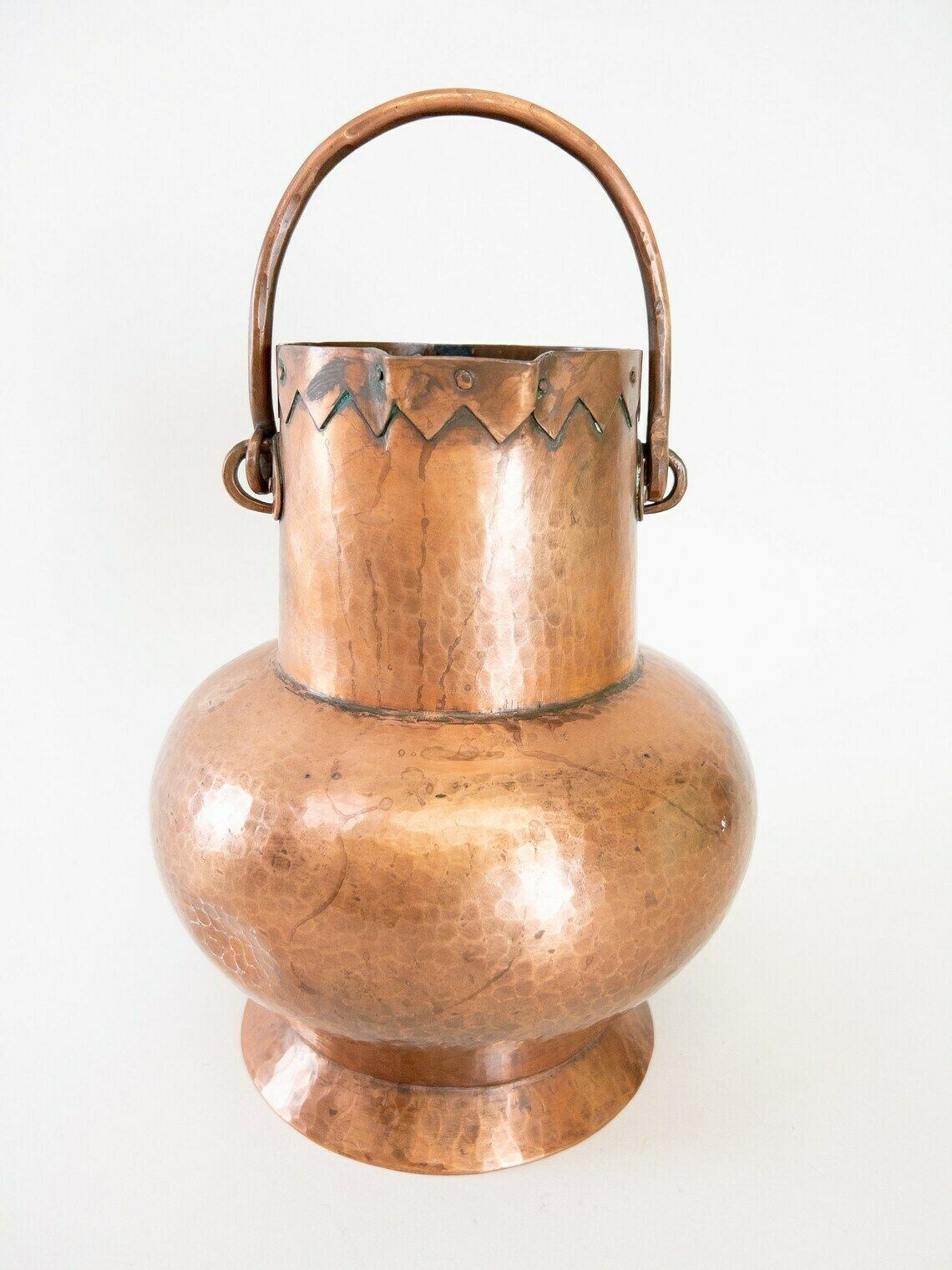Copper Water Pitcher   Large Copper Antique Jug With Handle   Made In Switzerland By Alla Monda photo 134.0