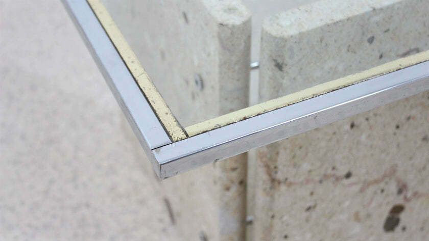 Italian Marble And Glass Coffee Table 1970s photo 1411.12