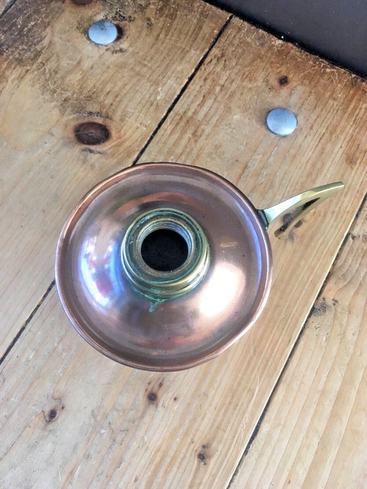 Superb C1890 Antique Arts & Crafts Copper & Brass Oil Lamp Burner W.A.S Benson photo for sale