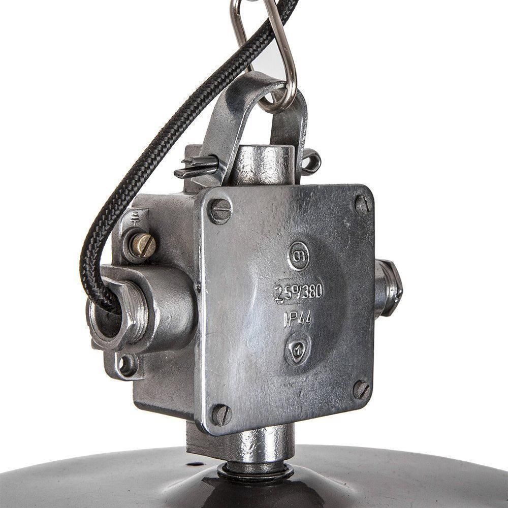 Large Industrial Factory Loft Pendant Lamp From Poland In Blue Grey Finish photo for sale