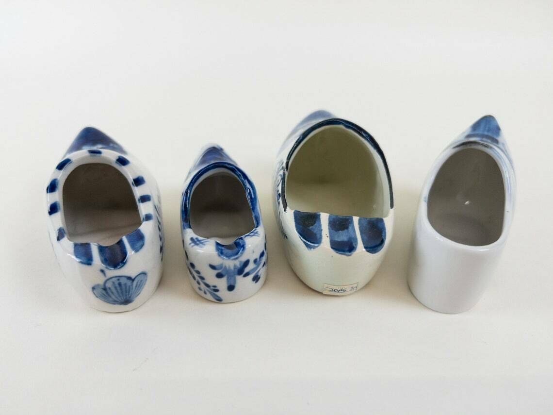 Delft Blue Ashtrays Porcelain Dutch Clogs Blue Delftware Made In Holland Netherland Souvenirs photo 63.0