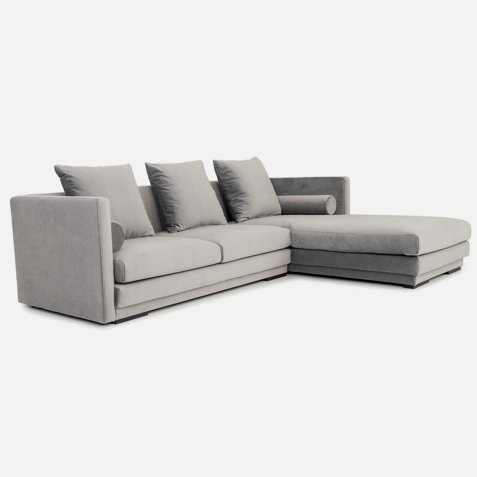 Corner Sofa Malmo Silver Velour, Scandinavian Design photo 2779.0