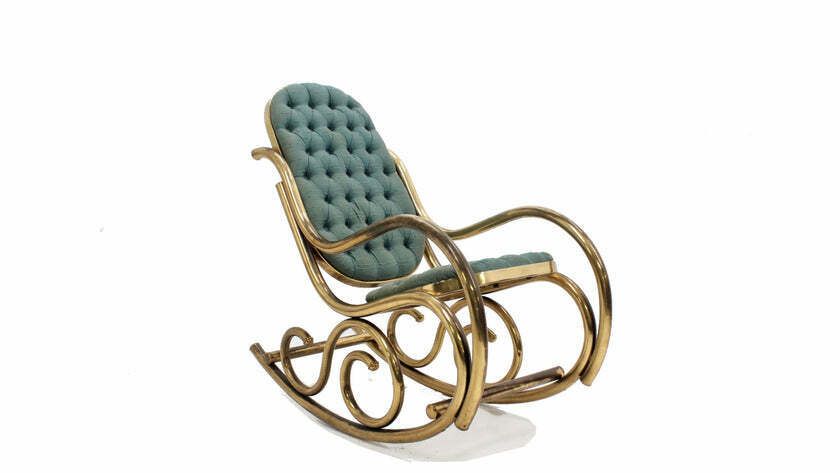 Mid Century Brass Rocking Chair 1930s
