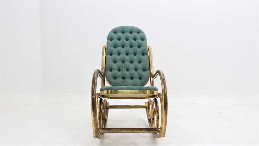 Mid Century Brass Rocking Chair 1930s photo for sale