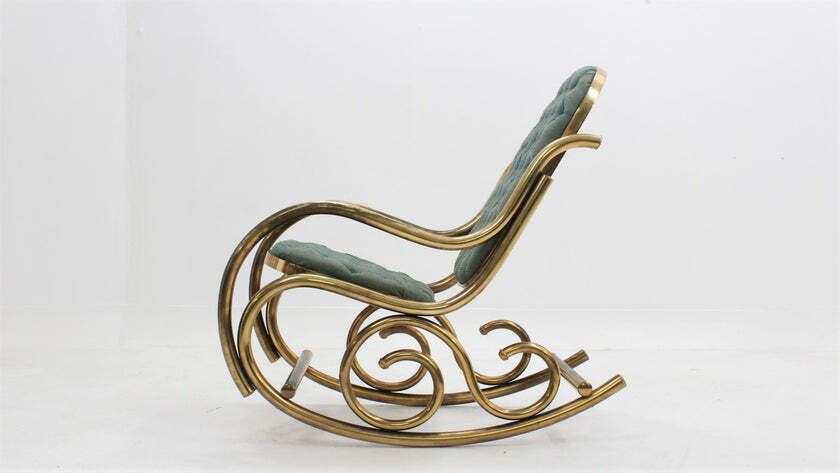 Mid Century Brass Rocking Chair 1930s photo Furniture