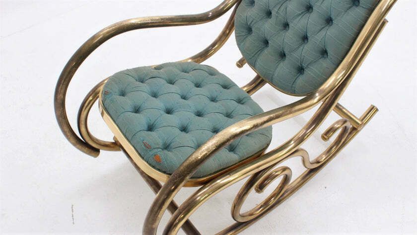 Mid Century Brass Rocking Chair 1930s photo 1303.24