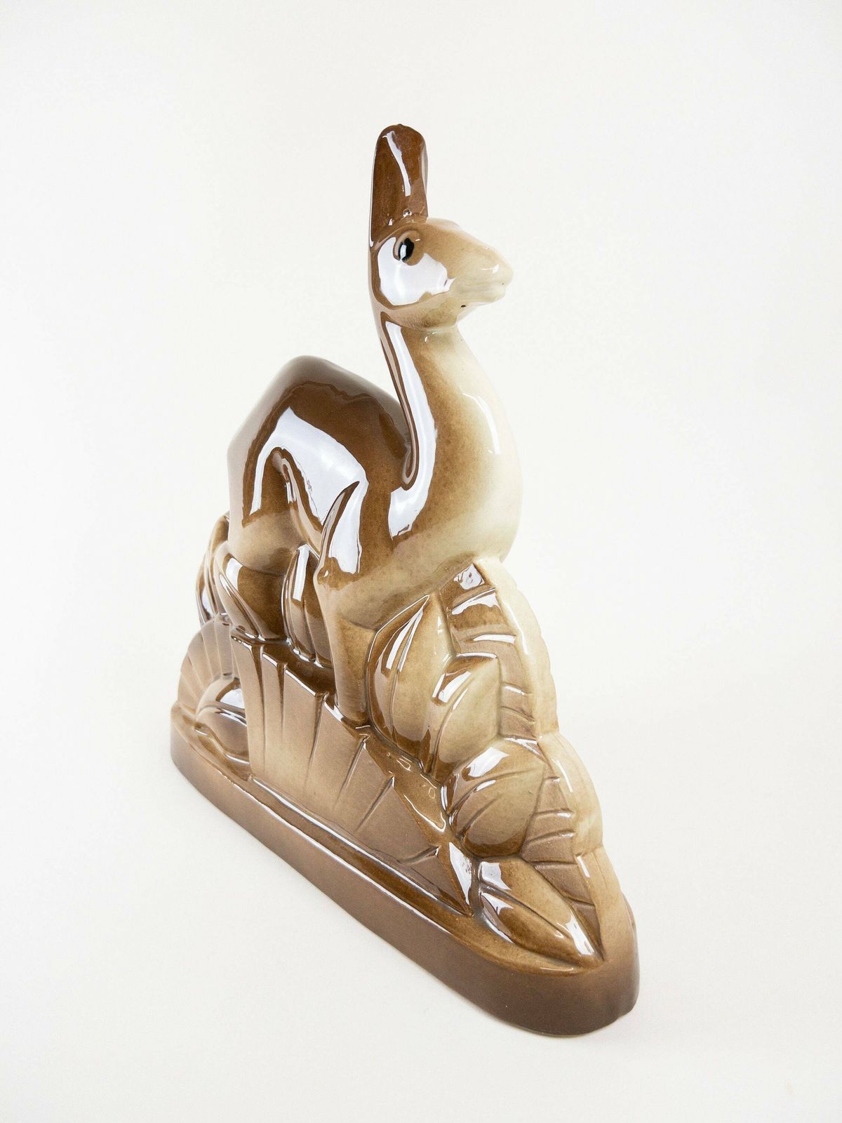 French Gazelle Figurine   Charles Lemanceau Gazelle Sculpture   Saint Clément Ceramics   1930s French Art Deco photo Art