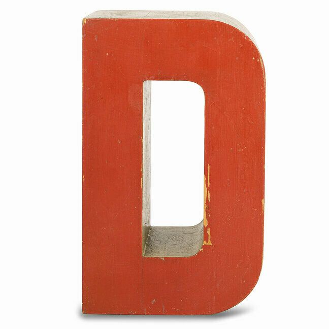 Wooden Letter "D", 1990s, Vintage
