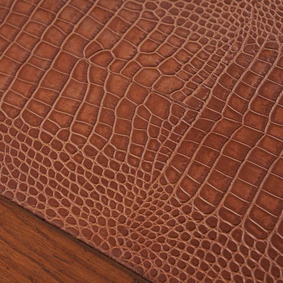 Nine Drawer Desk With Genuine Leather Top (Crocodile Effect) photo vinterior