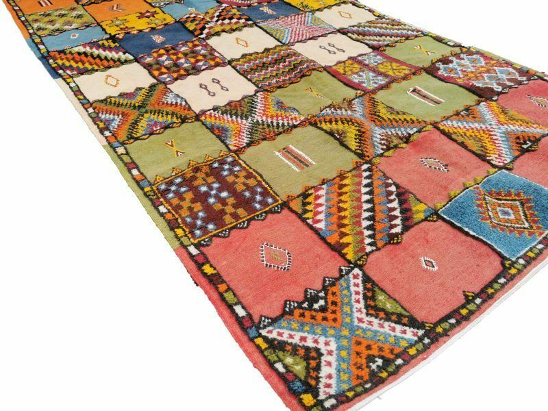 No Custom Fee/ Handmade Large Colourful Moroccan Berber Rug. Camel Wool Carpet 8.2×4.9 Ft photo Textiles