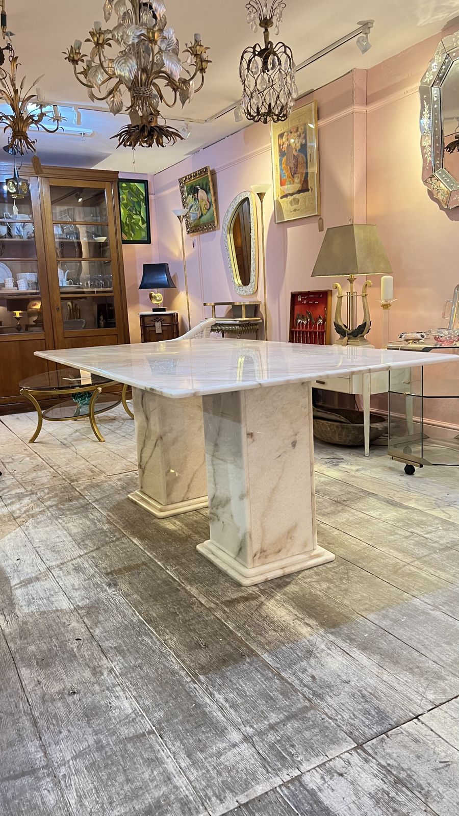 Italian Midcentury Marble Dining Table photo for sale