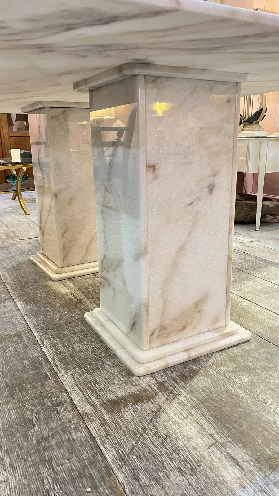 Italian Midcentury Marble Dining Table photo vinterior