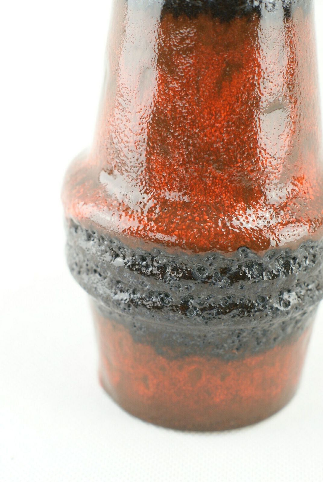 West German Pottery   Scheurich Keramik   Fat Lava   Orange Black Drip Fat Lava Glaze   Scheurich 400 22 photo 81.0