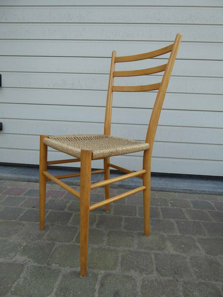 photo furniture Vintage Italian Spinetto Style Beech Chairs, 1970s, Set Of 4