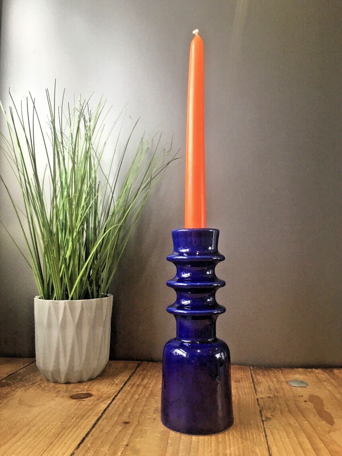 Rare Mid Century Modern 60's Hooped Scandi Style Cari Zalloni Steuler Keramik Candlestick Candle Holder 204/20 photo furniture