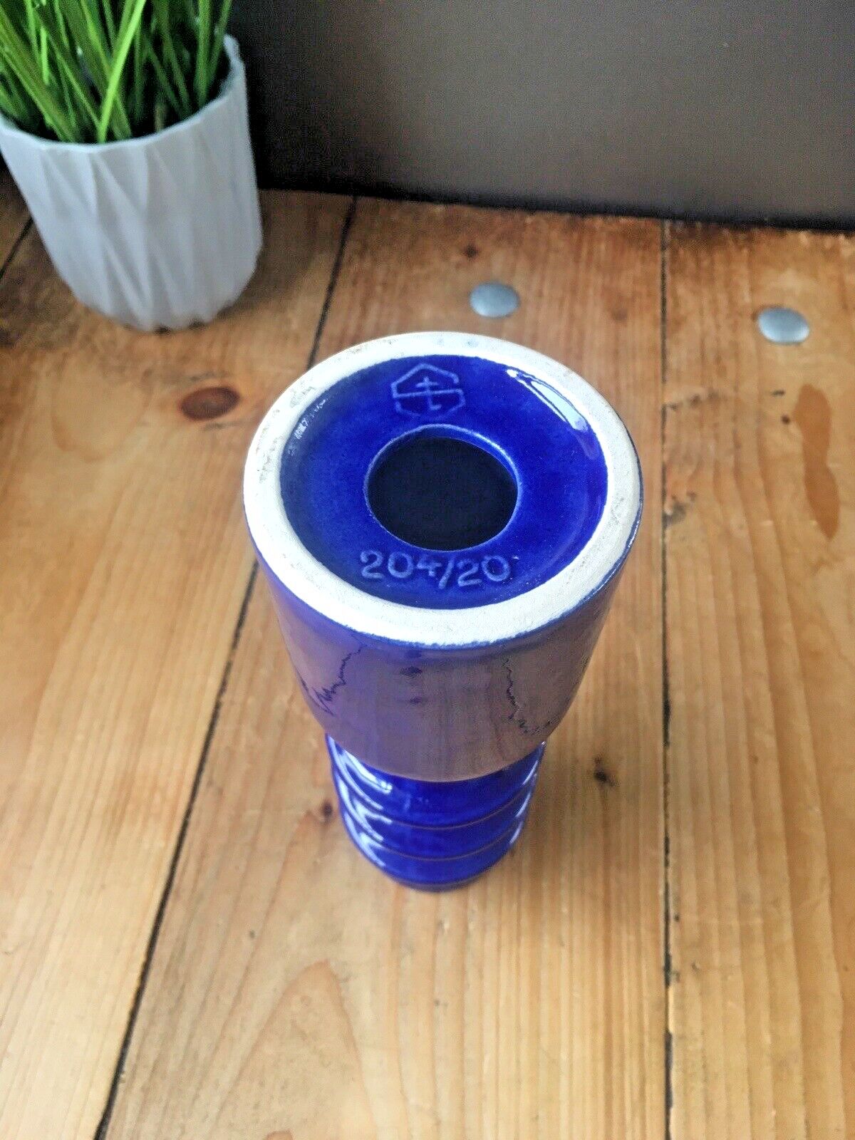 photo furniture Rare Mid Century Modern 60's Hooped Scandi Style Cari Zalloni Steuler Keramik Candlestick Candle Holder 204/20