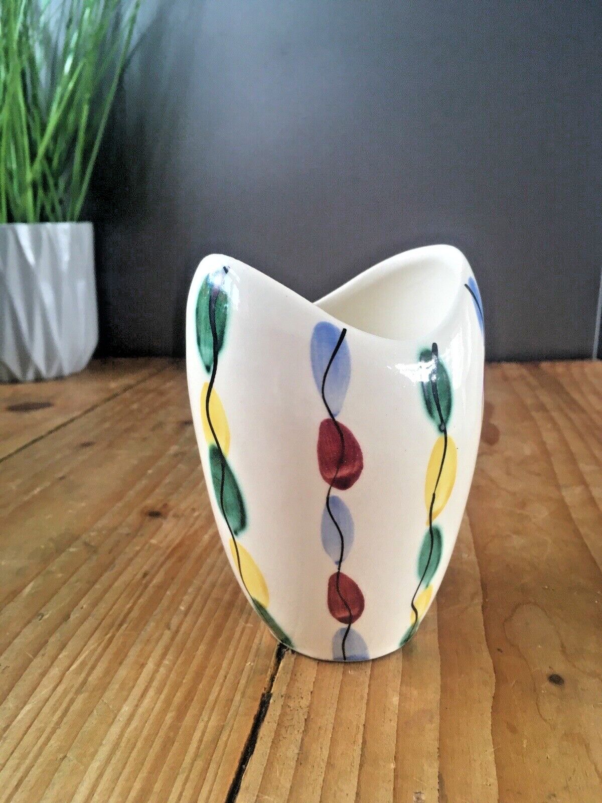 Mid Century Italian Pottery Multicoloured Abstract Vase Fratelli Fanciullacci
