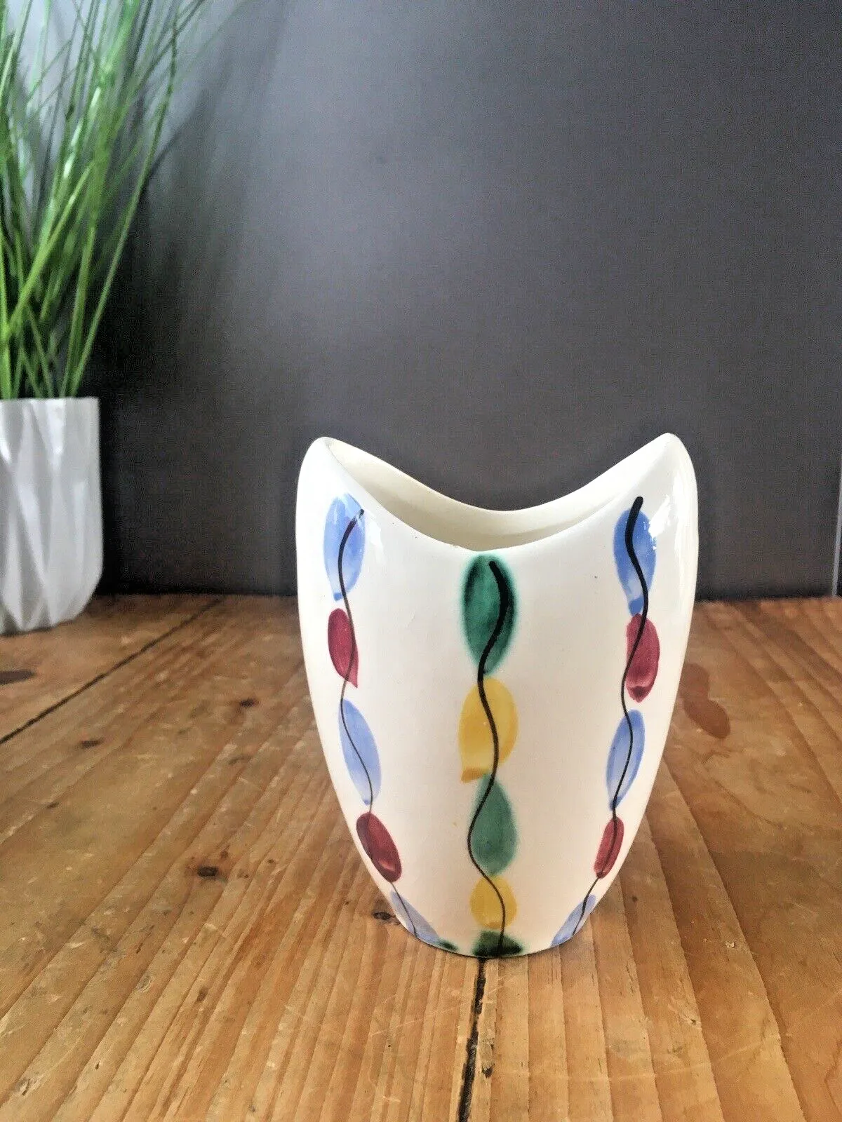 Mid Century Italian Pottery Multicoloured Abstract Vase Fratelli Fanciullacci photo for sale