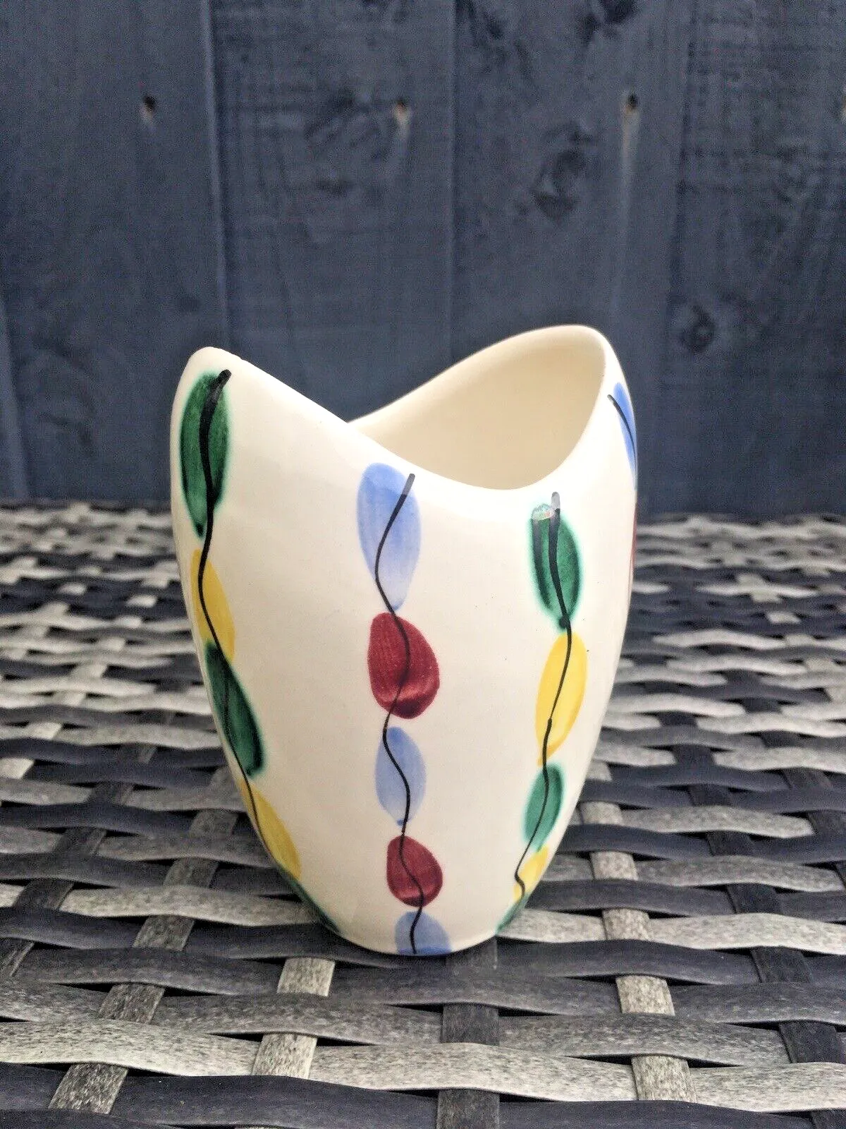 photo vinterior Mid Century Italian Pottery Multicoloured Abstract Vase Fratelli Fanciullacci