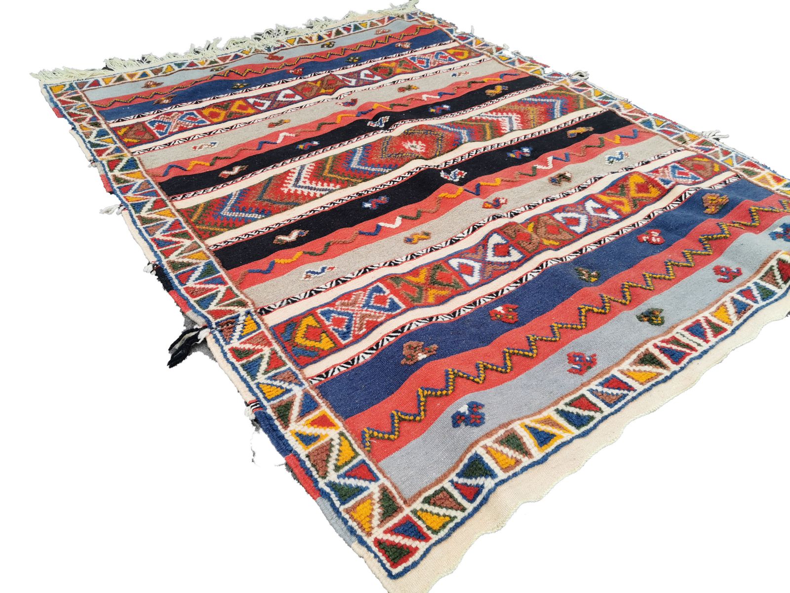 No Custom Fee/  Handmade Large Colourful Moroccan Berber Rug. Camel Wool Carpet photo for sale