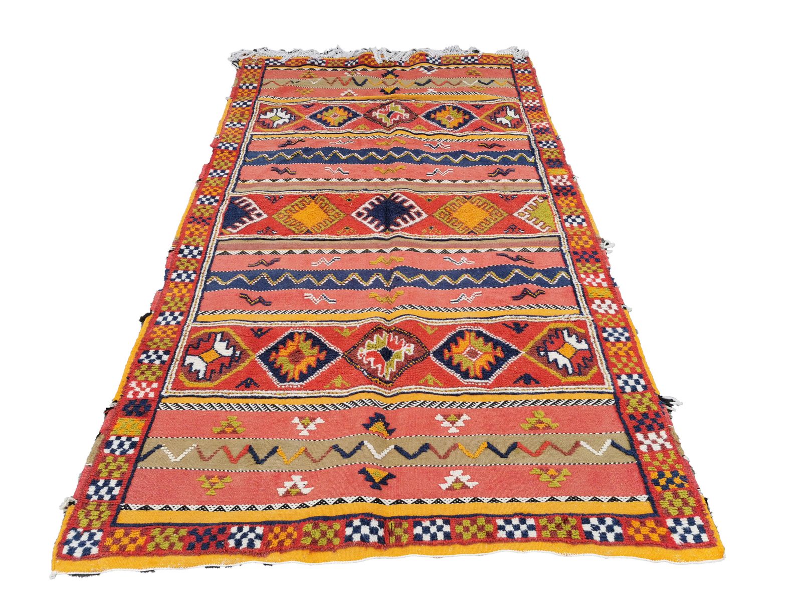 R182  Handmade Large Colourful Moroccan Berber Rug. Camel Wool Carpet photo for sale