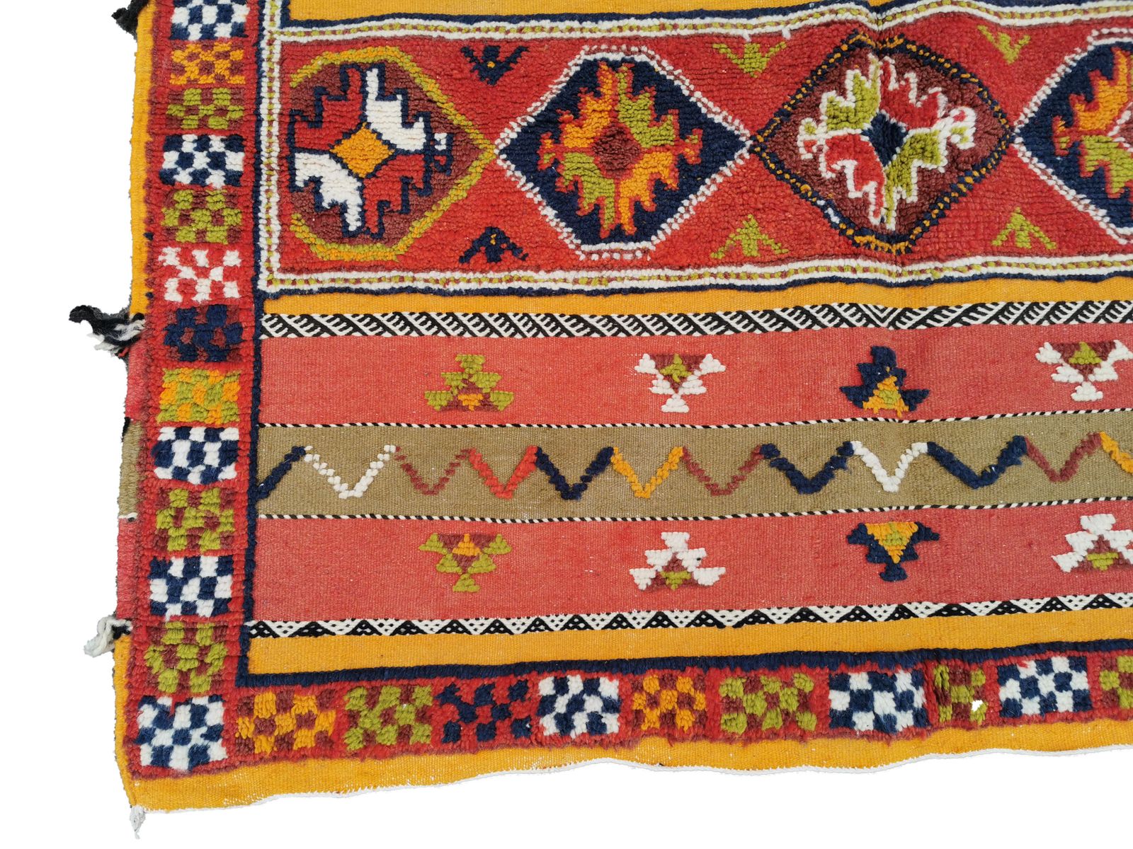 R182  Handmade Large Colourful Moroccan Berber Rug. Camel Wool Carpet photo 1200.0