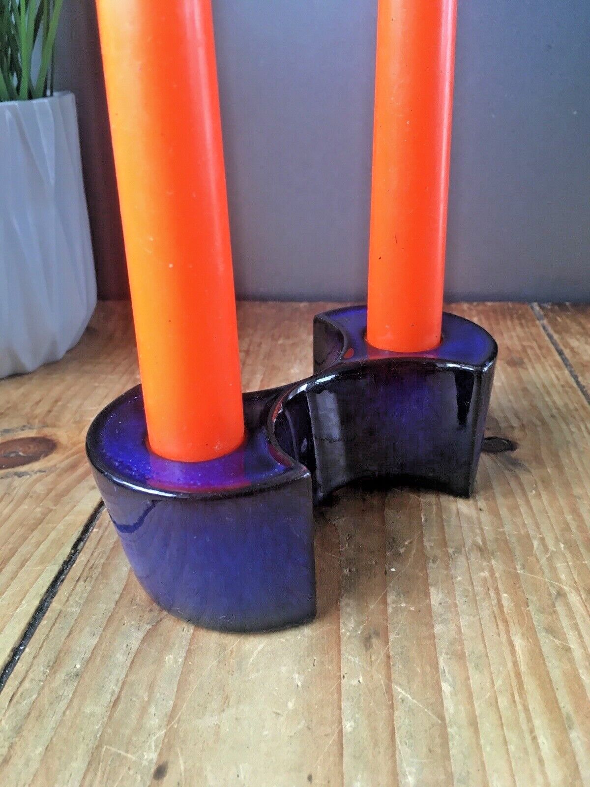 photo vinterior Rare Mid Century Modern 60's Cari Zalloni Steuler Keramik Twin Candlestick Candle Holder 270
