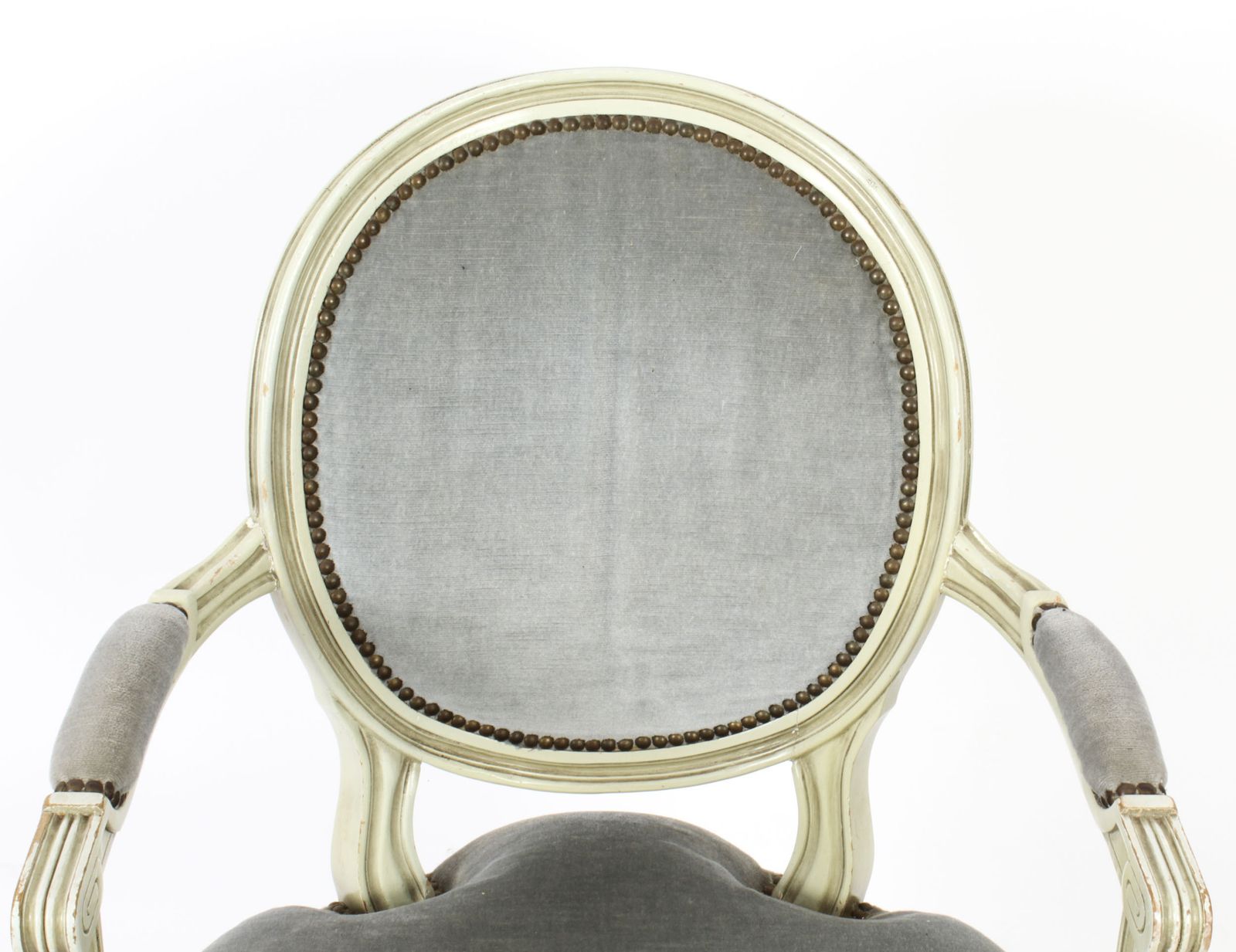 Antique Pair French Louis XVI Revival Painted Armchairs Early 20th Century photo Furniture