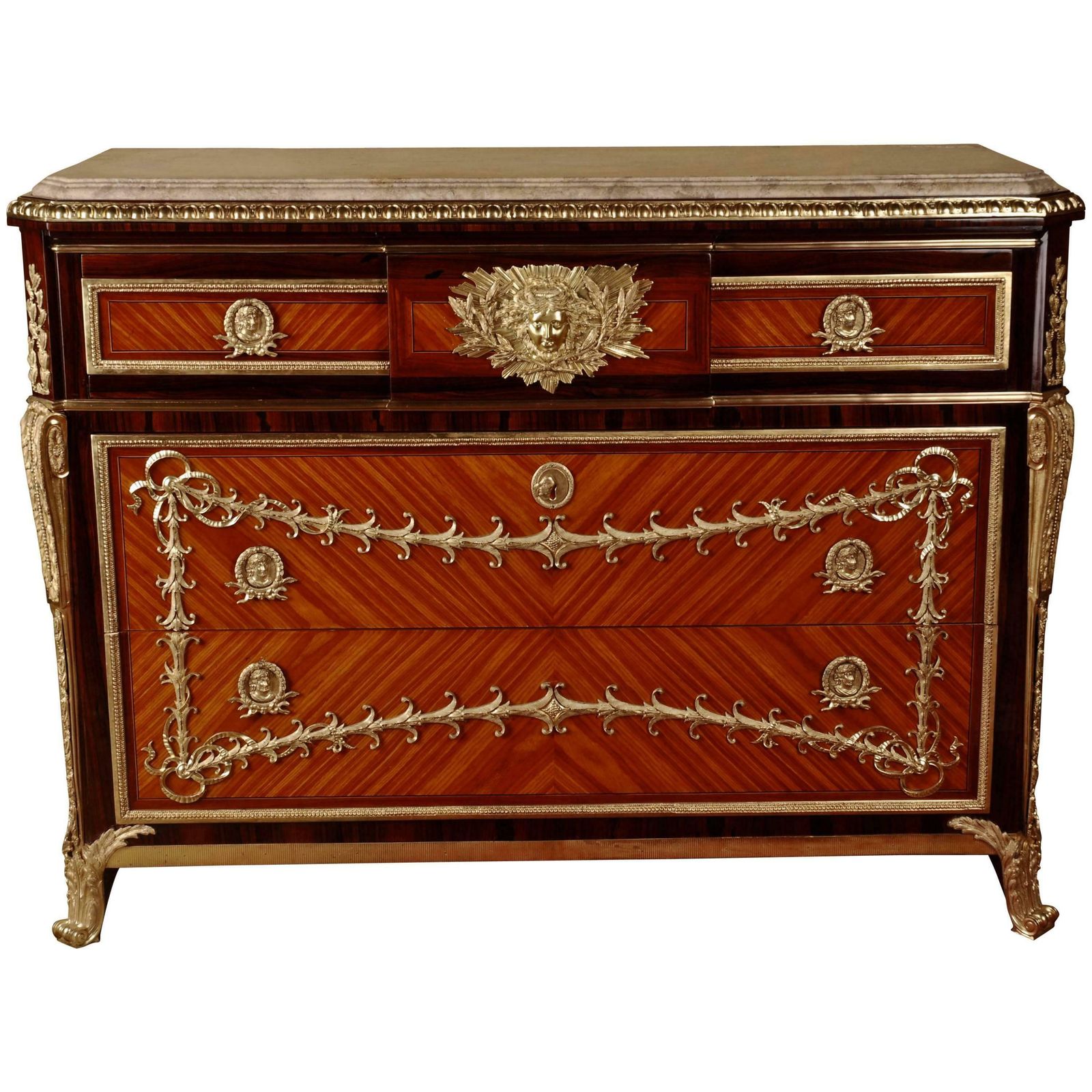20th Century Transition Style Commode After Jean Henri Riesener