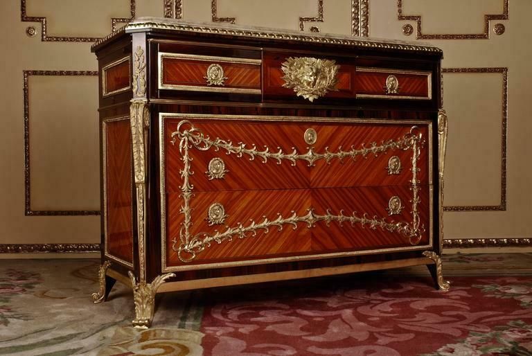 20th Century Transition Style Commode After Jean Henri Riesener photo furniture