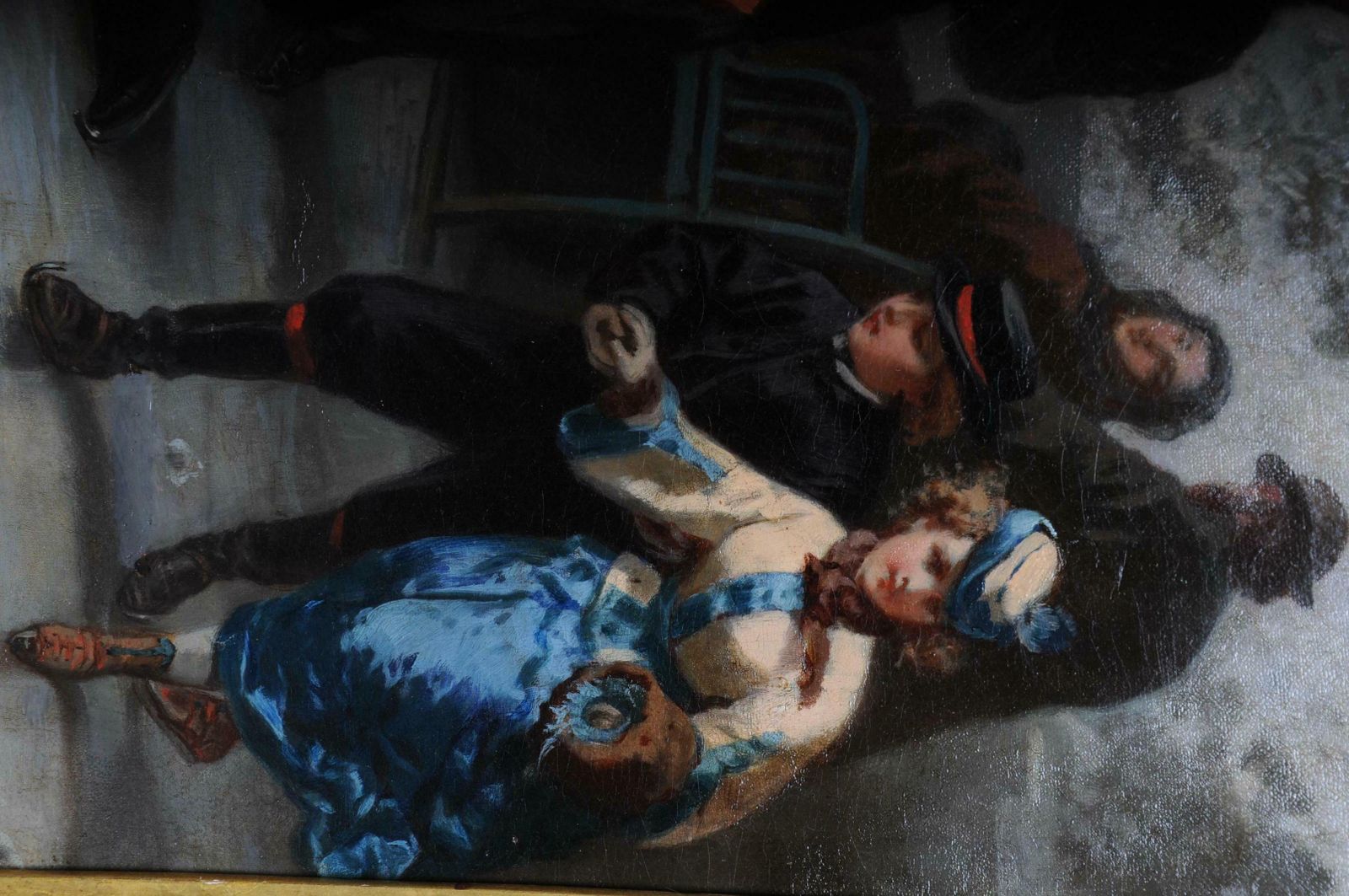 Oil Painting Ice Skating Of A Princess, Germany, 19th Century photo Art
