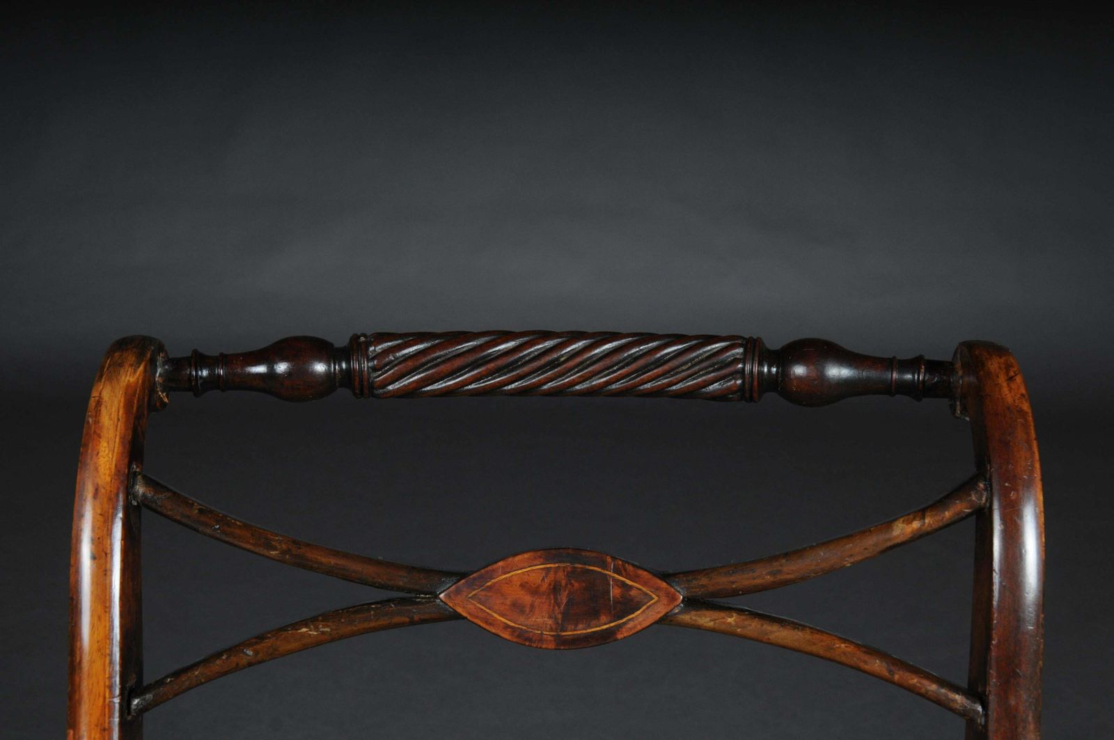 Antique Biedermeier Empire Gondola / Stool, Circa 1820, Horsehair photo buy