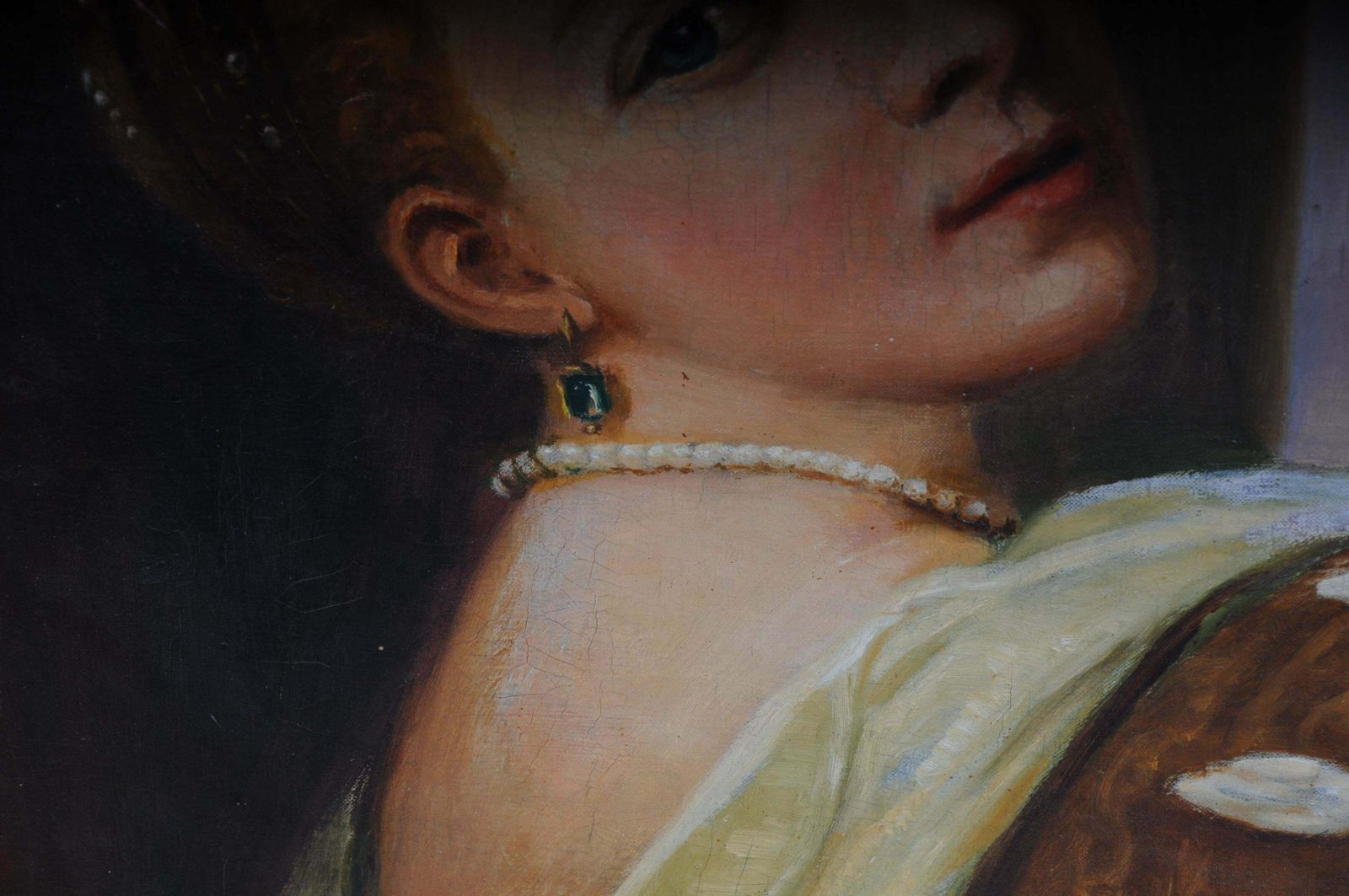 Oil Painting Lavina The Daughter Of Tizians Mon. F. W, Circa 1920 photo vintage