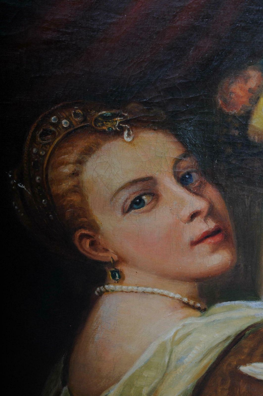 1534.0 Oil Painting Lavina The Daughter Of Tizians Mon. F. W, Circa 1920 photo