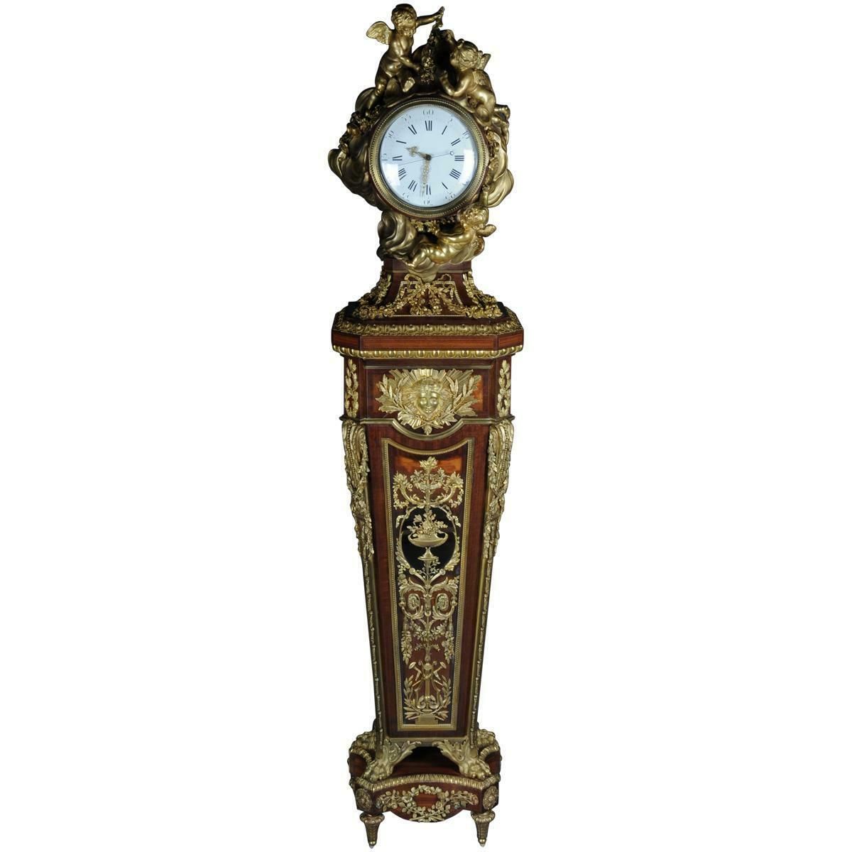 Napoleon III Pedestal Clock “Parquet Regulator” After Jean Henri Riesener, 1734