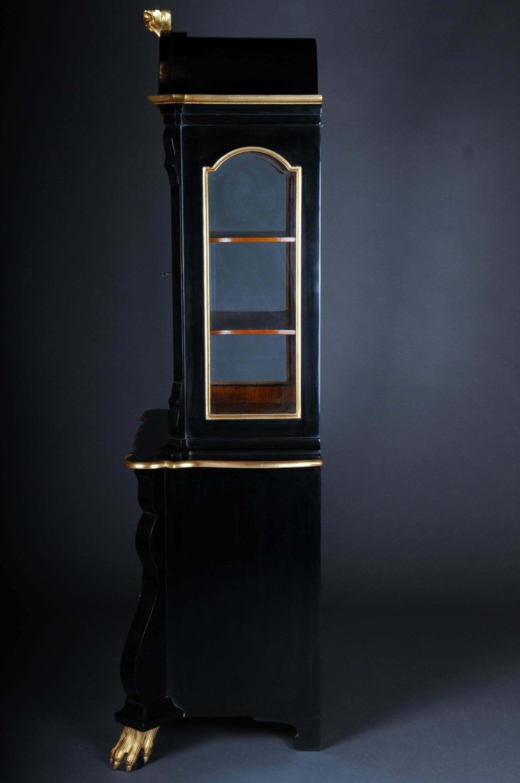 photo for sale 20th Century Baroque Style Designer Display Cabinet, Black / Gold