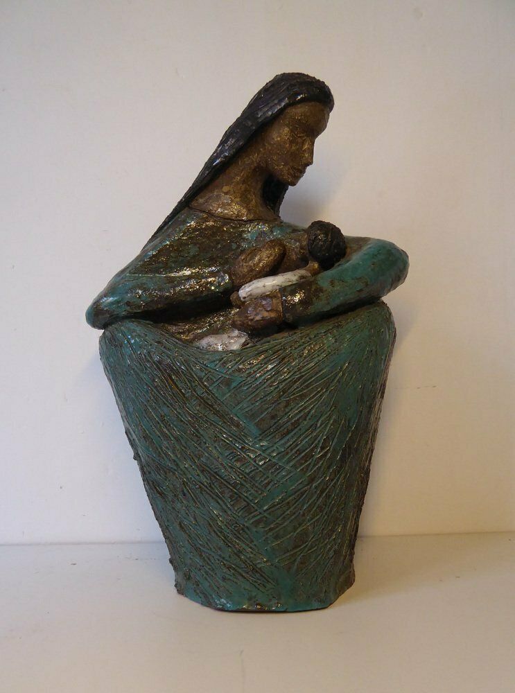 photo vinterior Large Ceramic Art Sculpture By Odette Dijeux For Namur, Belgium, 1950s